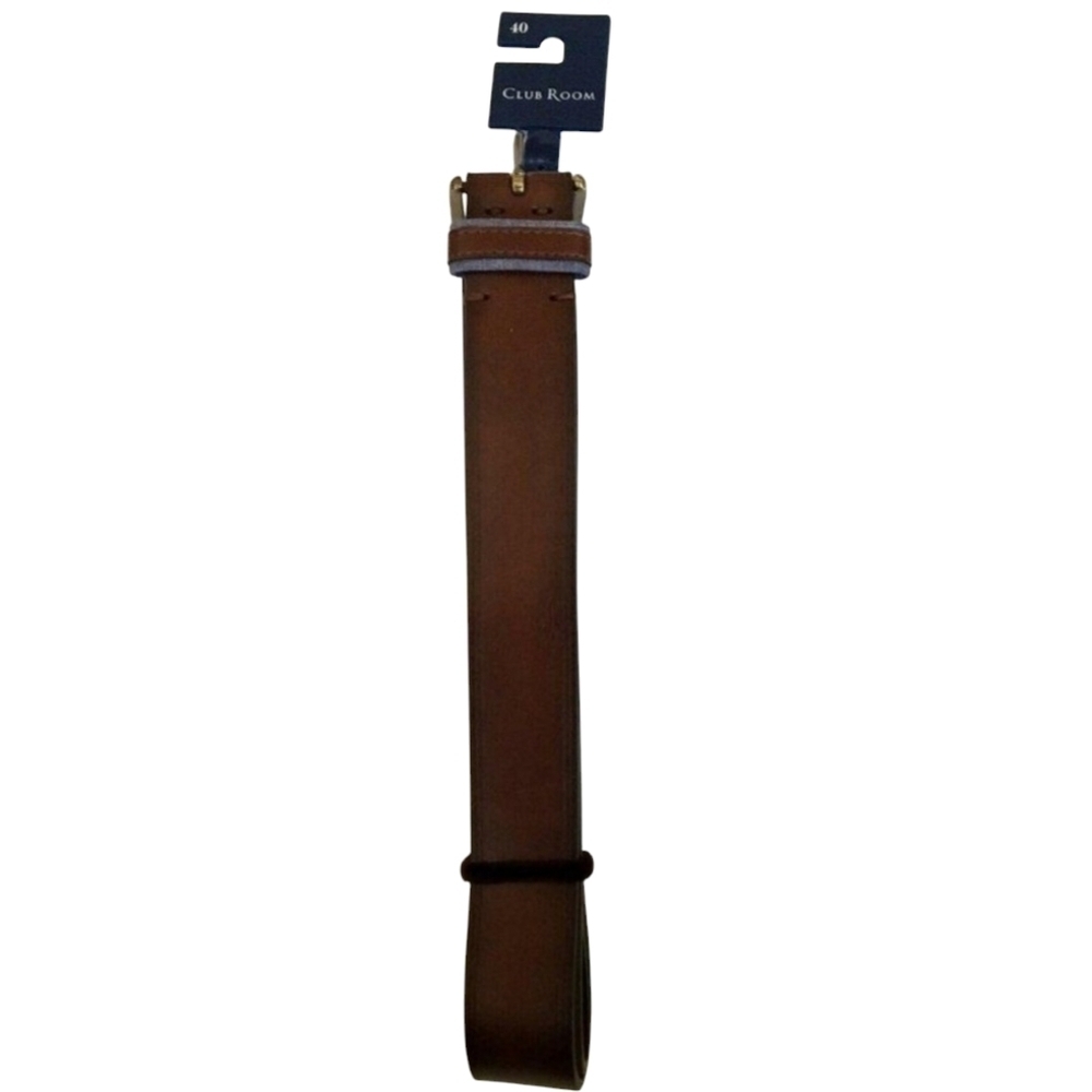 Men's Clubroom Denim Leather Belt. Size 40